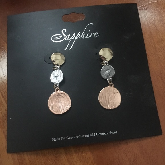 Sapphire 3-colored Earrings - Picture 1 of 1